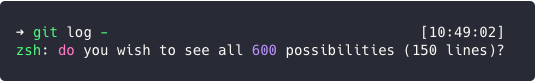 git log - 600 options